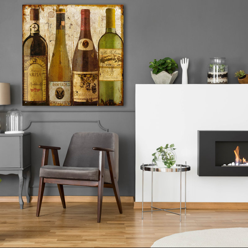  «Wine Samples Of Europe 1» par Art Licensing Studio, art mural en verre acrylique, 36 po x 36 po, H 36 po x l 36 po