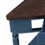 Table basse d'angle compacte à 3 niveaux avec pieds en bois massif, bleu marine / espresso pour les petits espaces