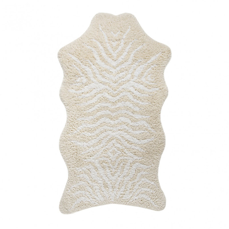 Mountain Zebra Bath Rug, 35" W x 59" L, Natural