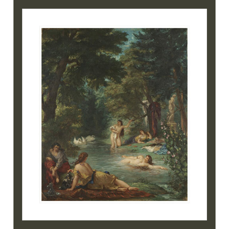 Bathers by Eugène Delacroix -Framed Giclee Print, 26.62" H x 23.5" W