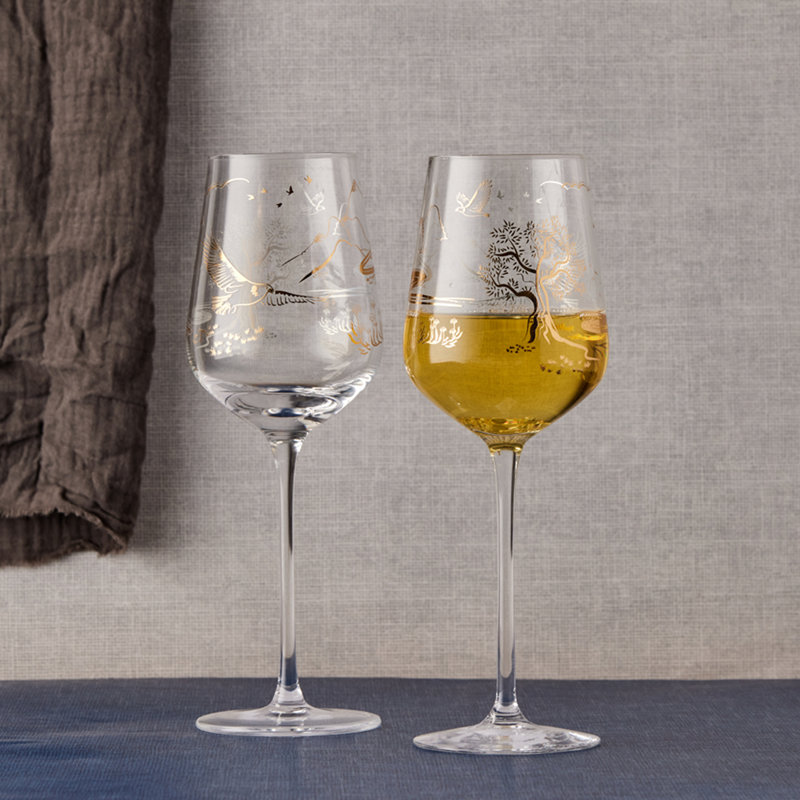 Skye 15.25oz. Glass Wine Glass Stemware Set