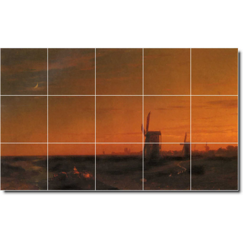 Carreau de peinture murale 40 po x 24 po 8 po x 8 po, Paysage 031