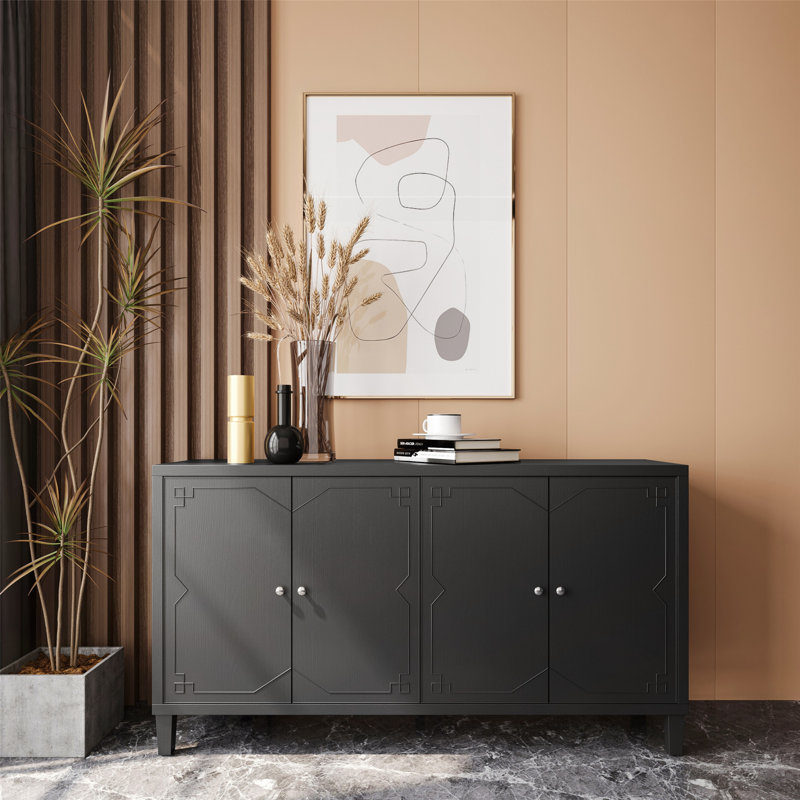 Armoire polyvalente en bois à 4 portes pour organiser différentes pièces