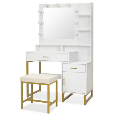 Elleece Vanity Set with Lighted Mirror