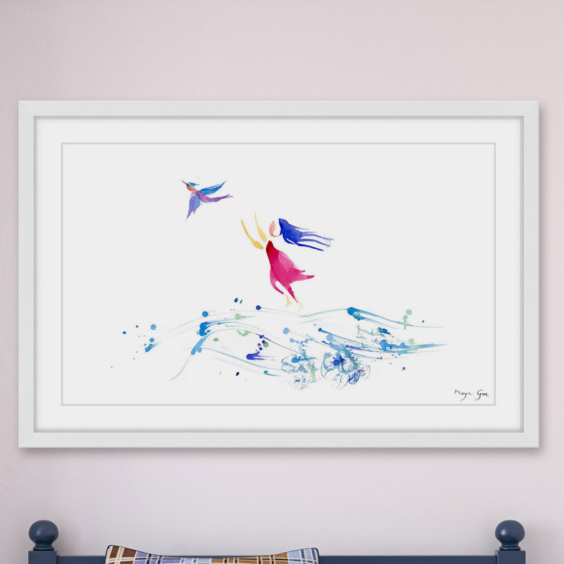 «Woman & Bird» par Maya Gur, reproduction encadrée, H 12 po x l 18 po x P 1,5 po
