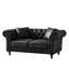 2 places noir avec structure en tissu de haute technologie, en rouleau et en bois massif, conception moderne de style Mid-Century pour le bureau, assise mi-ferme, coussins de siège amovibles, tissu noir de 66 po, style primaire
