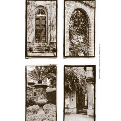 Nouveau Floral Design II 1 Piece Wrapped Canvas Wall Art Set