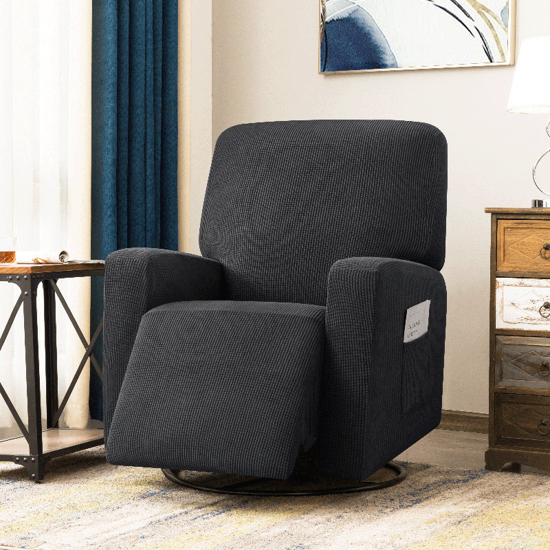 Housse pour fauteuil inclinable et extensible Arainy, Mélange de polyester gris, H 36,5 po x l 37,5 po x P 34 po