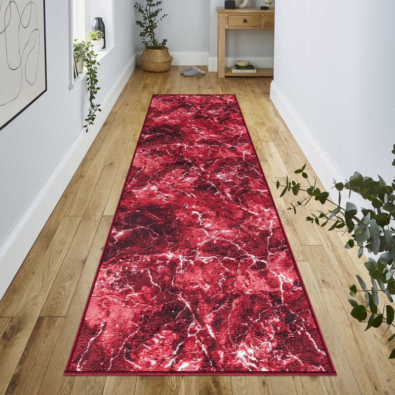 Marble Pattern Rug Solid Colour Indoor / Outdoor Area Rug, Runner 80 x 300 cm