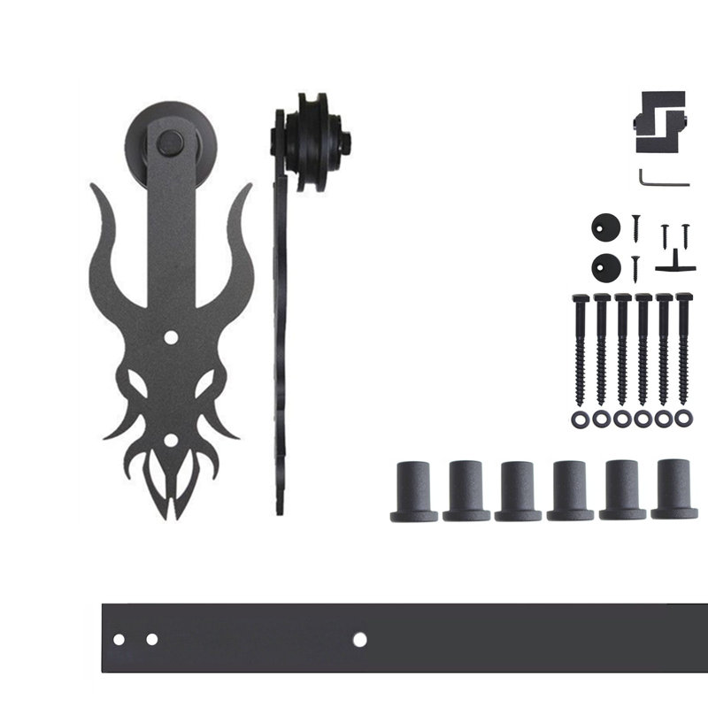 Ensemble de quincaillerie à une porte noire non rustique à conception simple Imperial (porte non incluse), 96 po