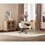 Ensemble de bureau 2 pièces, bureau de direction 56 po et armoire avec porte vitrée, chêne