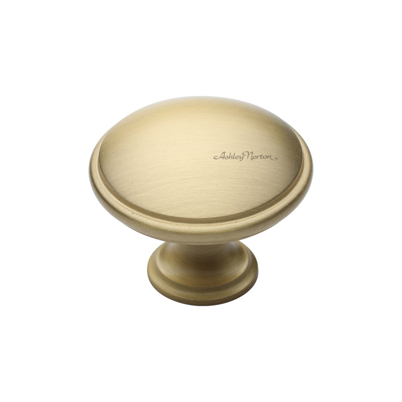 Adria Round Satin Brass Cabinet Knob with Mounting Hardware