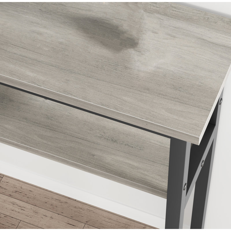 Console de 39,4 po Shalice, Gris, 31.4" H x 39.3" W x 9.1" D