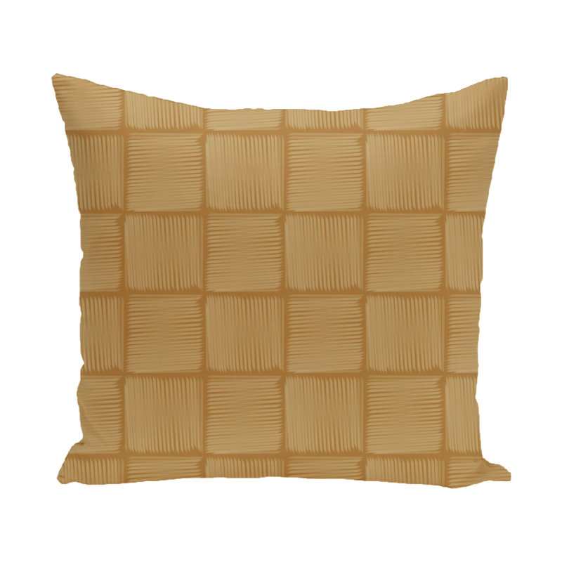  Housse de coussin d'extérieur à imprimé géométrique Basketweave, H 20 po x l 20 po, Or