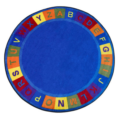 KidCarpet.com Alphabet Circle Learning Rug, 6'x6' Round