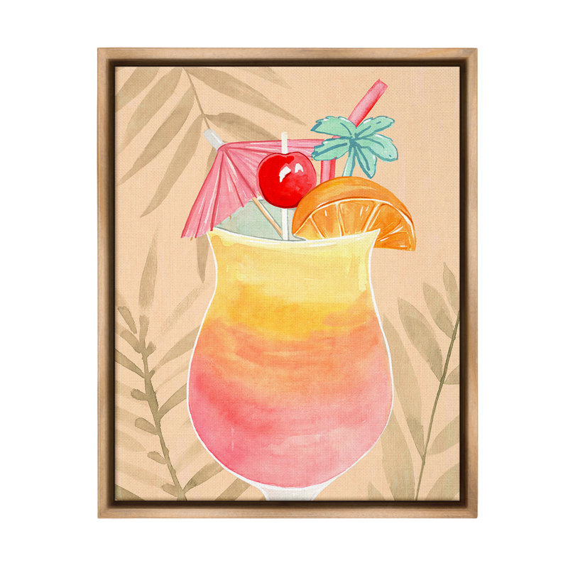 «Tropical Mixed Drink» par Annie Warren sur, H 31 po x l 25 po, Cadre flottant orme Montalcino