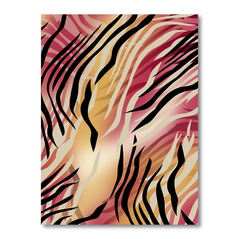 Zèbre peau IV - Décoration murale moderne et contemporaine en toile, H 12 po x l 8 po x P 1 po, Toile tendue