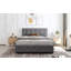 Lit plateforme tapissier avec tête de lit et 4 tiroirs, aucun sommier nécessaire, tissu en lin, grand