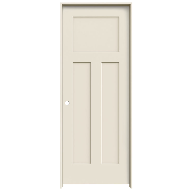 Porte intérieure pré-montée moulée en bois manufacturé 3 panneaux, Oui, 30 po x 80 po