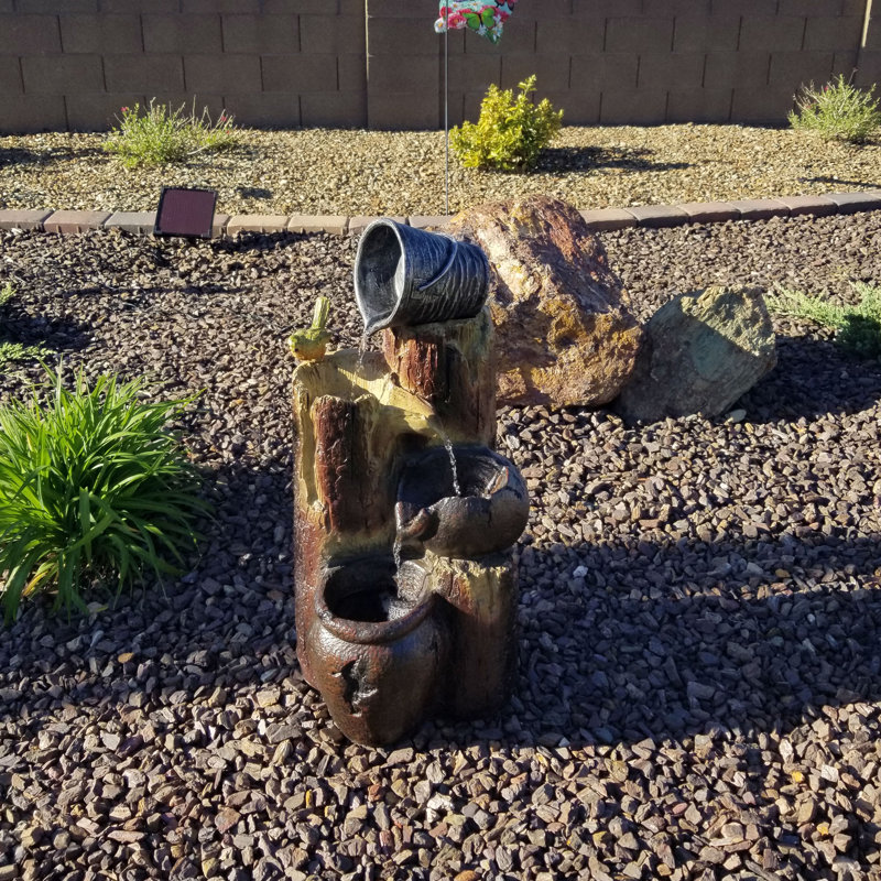 Villarreal Weather Resistant Floor Fountain with Light