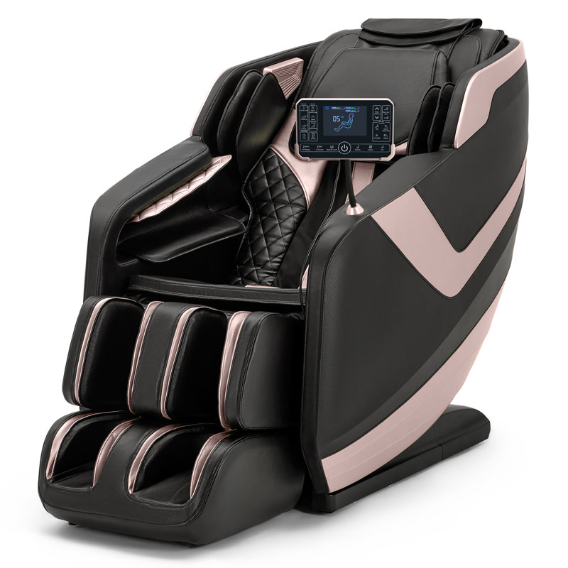 Fauteuil de massage à 2 niveaux avec double tringle en S, et chauffage du dos et des mollets, fauteuil de massage berçant à gravité zéro