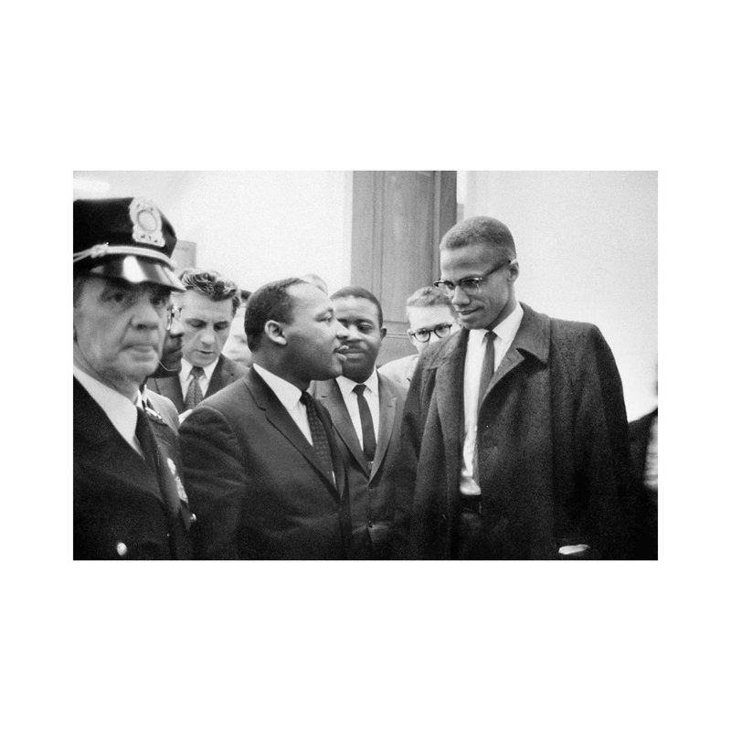 King And Malcolm X, 1964 by Marion Trikosko - Wrapped Canvas Print, 20.32cm H x 30.48cm W x 1.91cm D