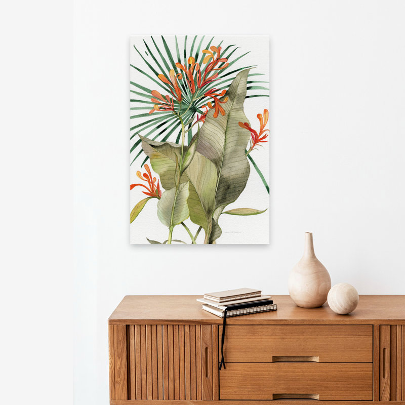 Botanical Flame Lilies Crop - Art floral, H 24 po x l 16 po