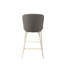 Moderne 2 tabourets de comptoir gris avec dossier solide, repose-pieds pour le confort, pattes en métal blanc contemporain et mat 2, rembourré de mousse, structure de salle à manger aux lignes épurées