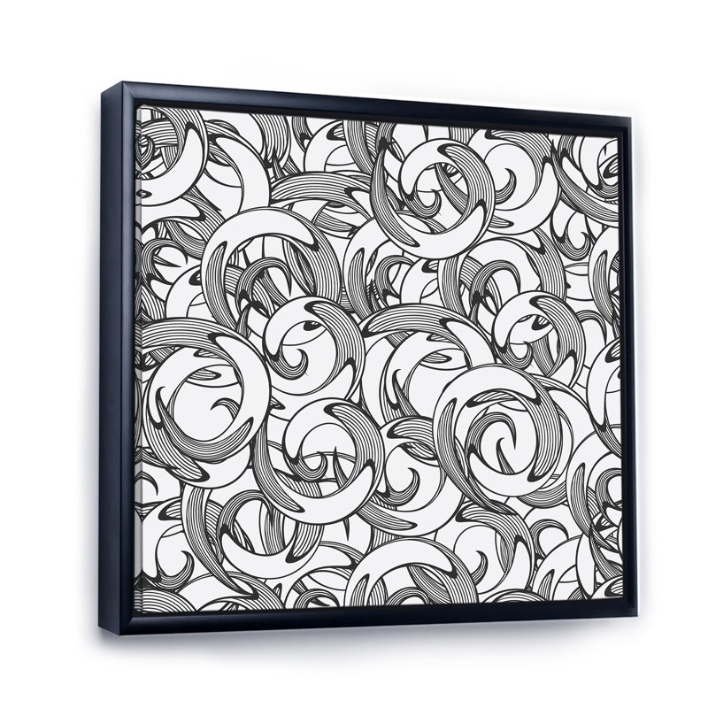 Formes monochromes organiques IV - Impression sur toile, Cadre flottant noir, H 16 po x l 16 po