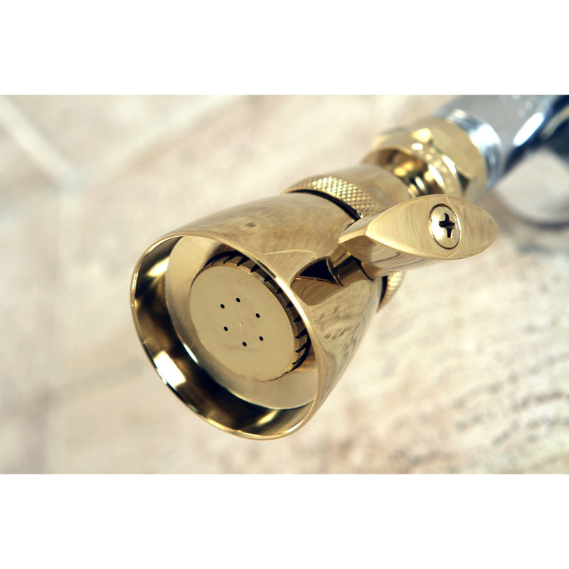 Kingston Brass Shower Scape 1-3/4-Inch Round Adjustable Jet Spray Brass Shower Head, Polished Brass