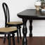 Table de salle à manger noire en bois massif demi-cercle-841669491