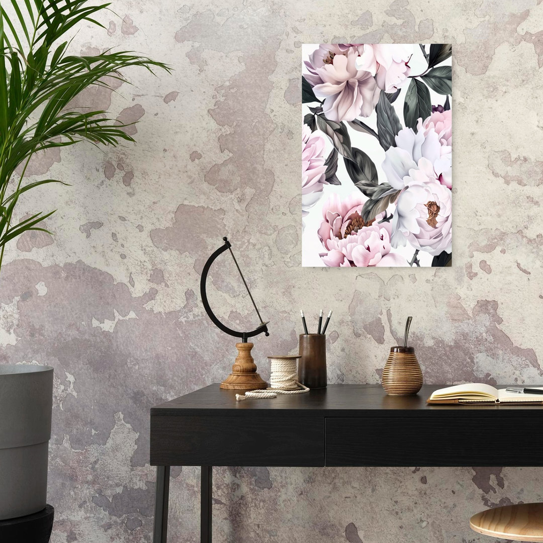 Soft Pink Peonies Delicate Elegant Romantic Peony Flower Nature Wall Art Print