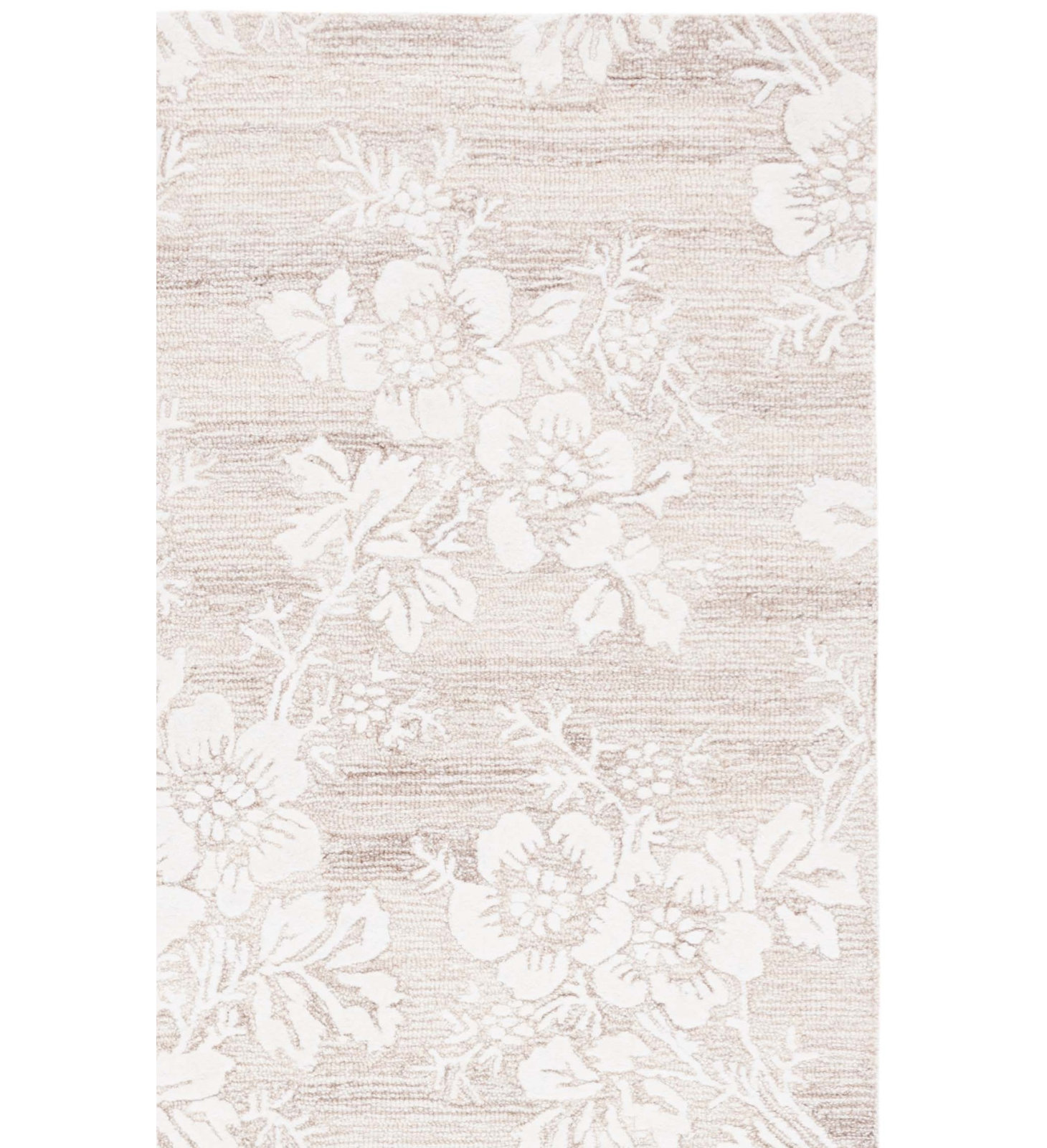 Hand-Tufted Wool Floral Rug, Rectangle 4' x 6'
