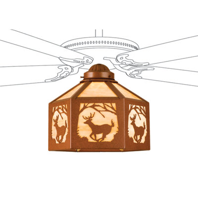 12"h X 13"w Deer Fan Light