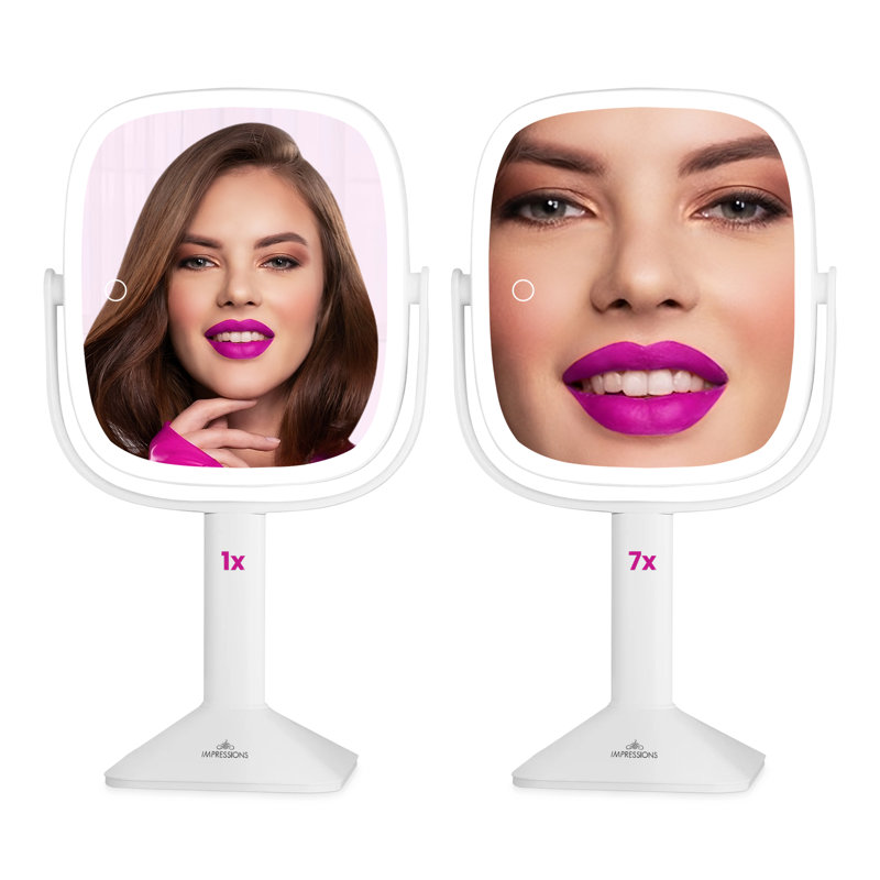 Miroir de maquillage lumineux pour table Clearview, Blanc