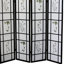Paravent 4 écrans, 70 po de hauteur, noir avec écran imprimé complexe, motif floral asiatique