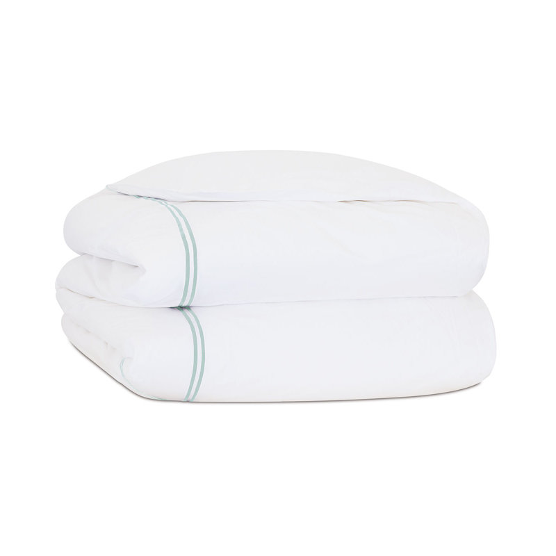 Housse de couette Enzo, Housse de couette très grand californien, Blanc / lac