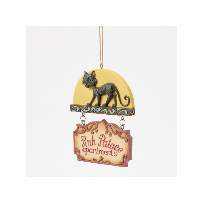 Ornement en forme de chat chat noir et rose Jim Shore Coraline