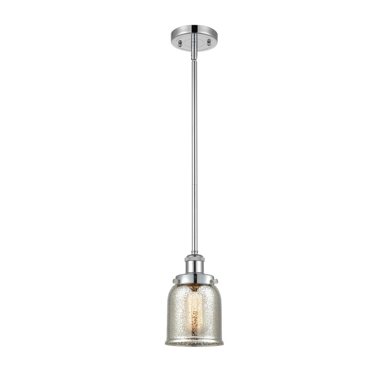 Mini luminaire suspendu à tige 5 po Ballston Urban Bell, Gris, Chrome poli, Ampoule non incluse