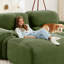 4 modulaires en olive avec méridienne, ergonomique et multi-angle réglable pour les études modulaires 32d High Sponge, Slip Curved