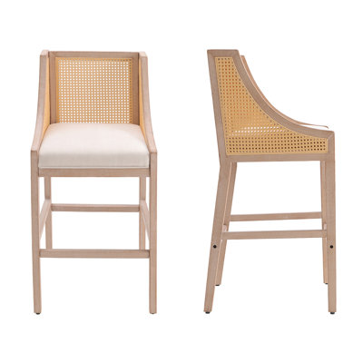 Anje Upholstered Counter Stool with Solid Wood Frame