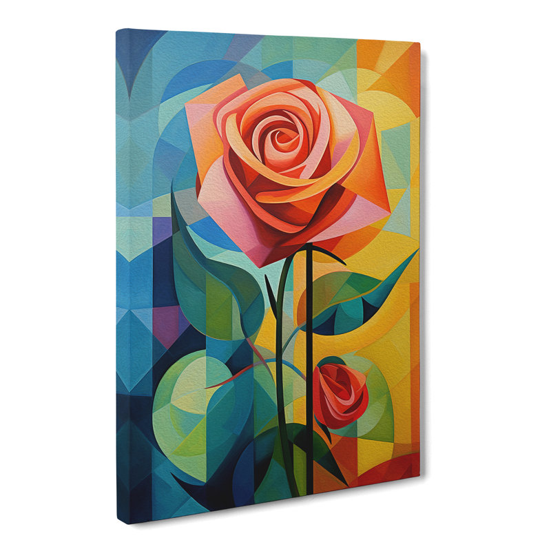 Rose Cubism - Print, 50cm H x 35cm W x 3cm D