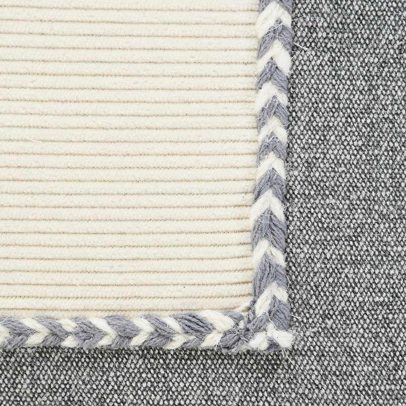Cotton Throw Pillow, Gray/Cream
