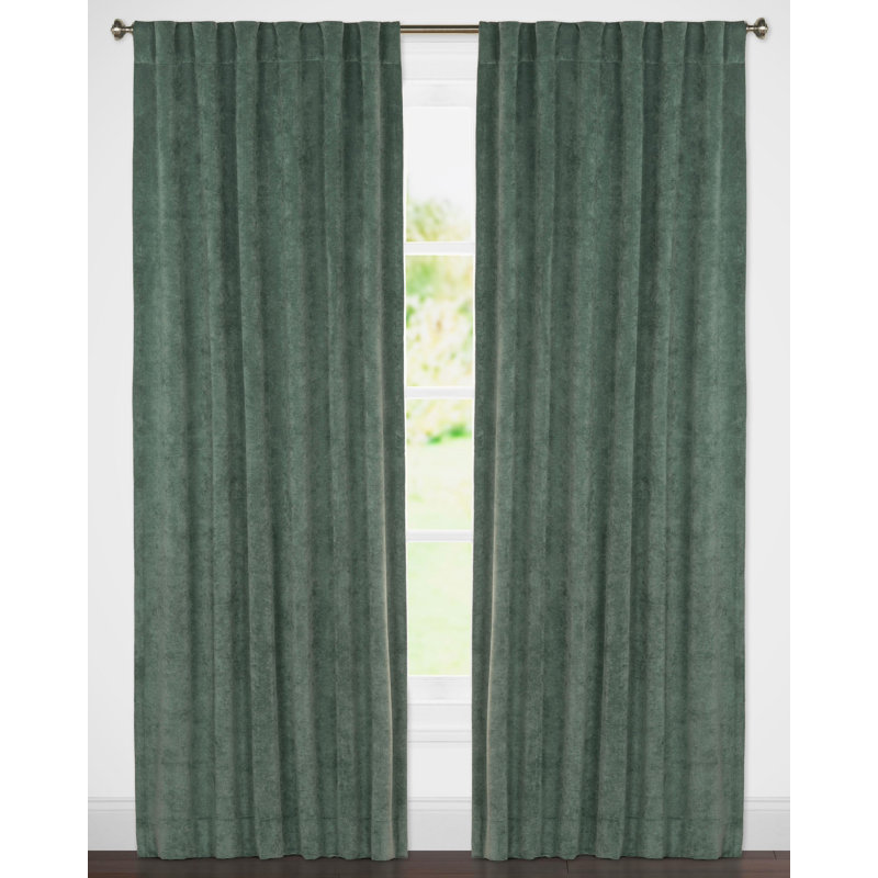 Padma Semi Sheer Curtain Single Panel, Light Green