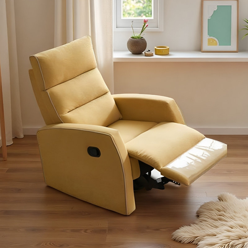 Modern Leisure Bedroom Single Manual Recliner, Yellow
