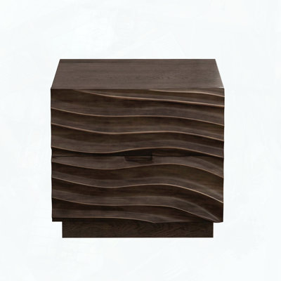 Solid Wood Nightstands 2 Drawers Silent Sliding Rails