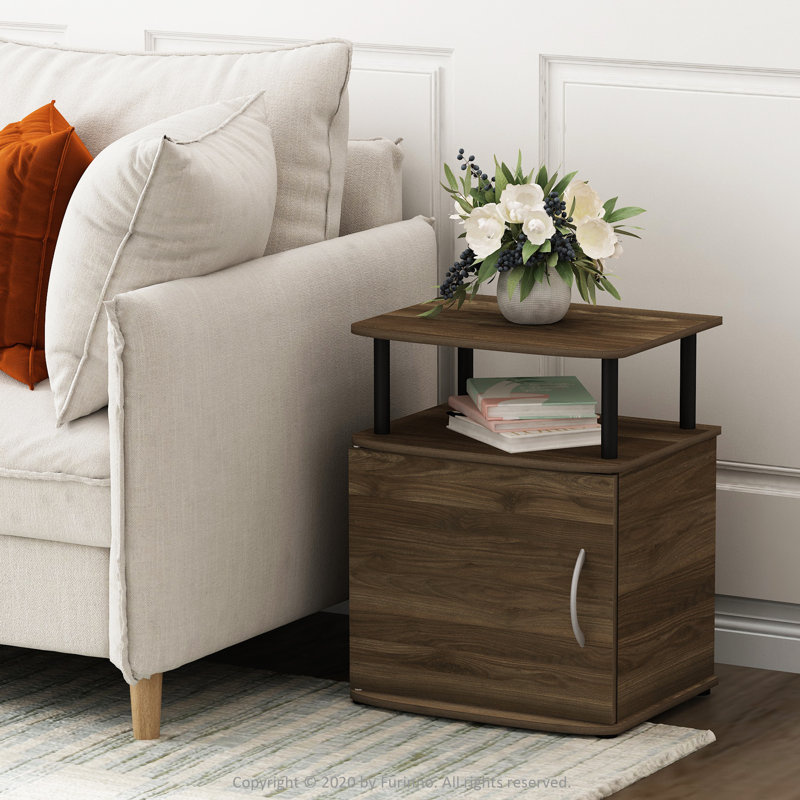 Ouest Side Table Set, Columbia Walnut/Black