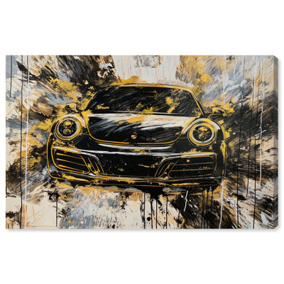 Élégante peinture jaune sur toile «Lux II» par Art Remedy