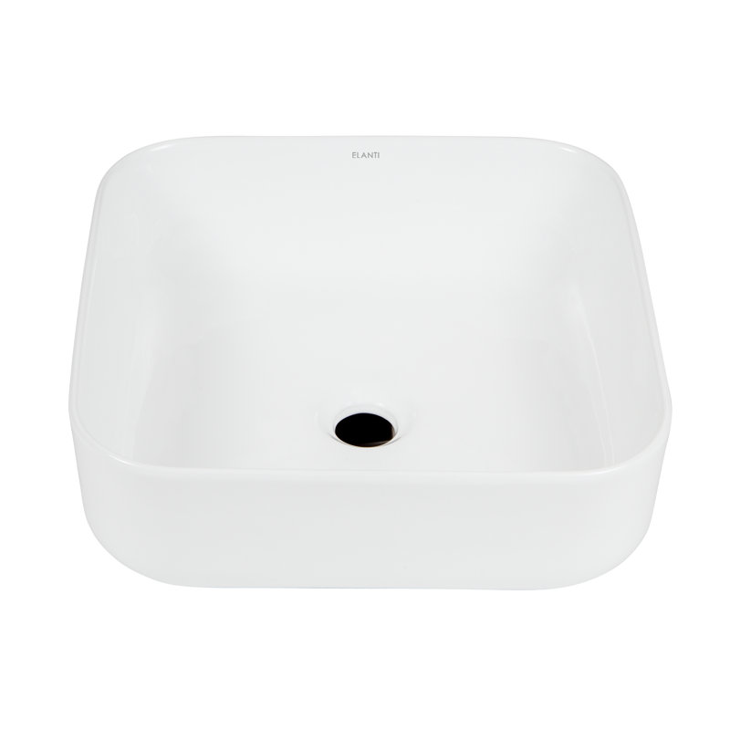 Elanti 15.5'' White Ceramic Square Bathroom Sink