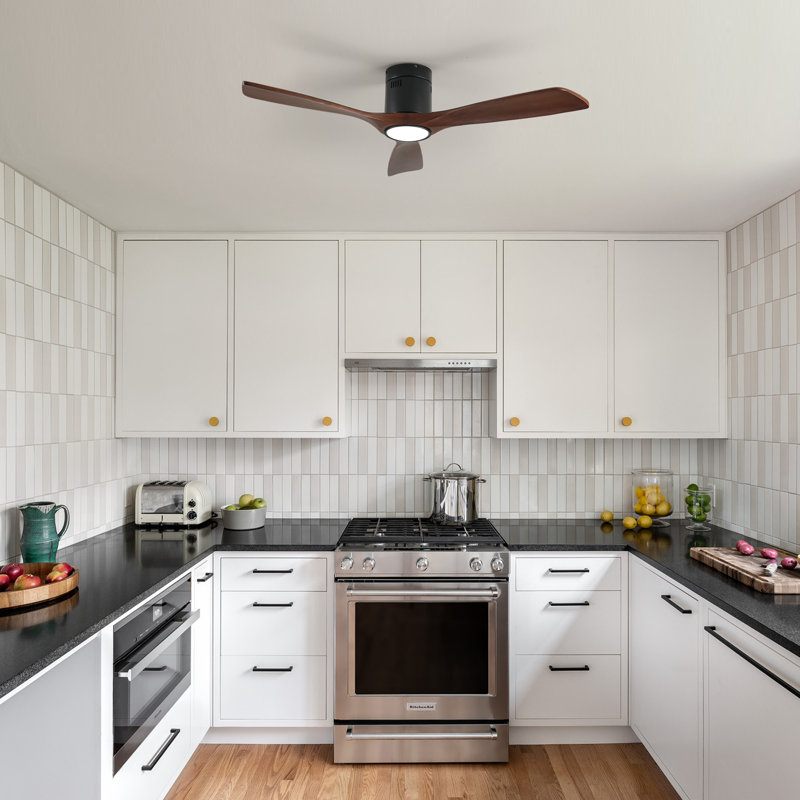 Ventilateur de plafond avec lumières Ventilateur de plafond encastré de 42 pouces avec télécommande, ventilateurs de plafond modernes à pales en ABS pour chambre à coucher / ferme / patio / intérieur, moteur à courant continu silencieux